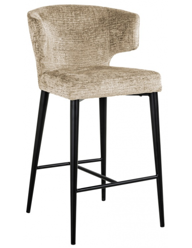 Billede af Taylor barstol i metal og polyester H93,5 cm - Sort/Sand