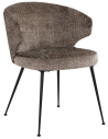 Xandra spisebordsstol i metal og chenille H81 cm - Sort/Stengrå