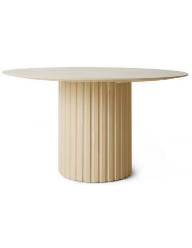 Billede af Rundt spisebord i sunkaitræ og mdf Ø140 cm - Creme