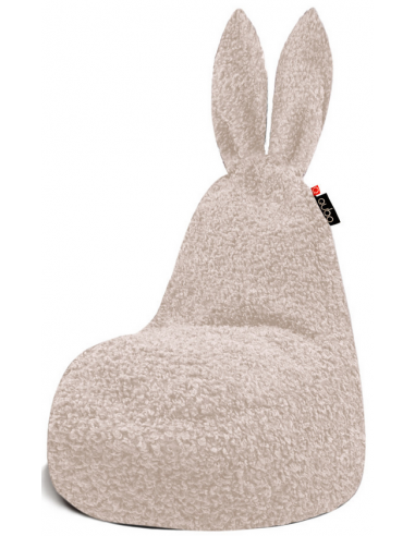 Se Rabbit sækkestol til børn i fluffy polyester H115 cm - Beige hos Lepong.dk