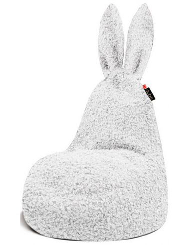 Se Rabbit sækkestol til børn i fluffy polyester H115 cm - Lys creme hos Lepong.dk