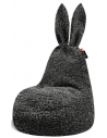 Rabbit sækkestol til børn i fluffy polyester H115 cm - Mørkegrå