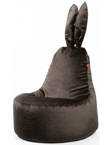 Se Rabbit sækkestol til børn i velour H115 cm - Gråbrun hos Lepong.dk