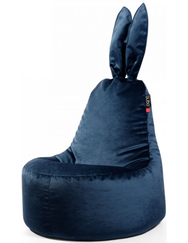 Rabbit sækkestol til børn i velour H115 cm - Blå