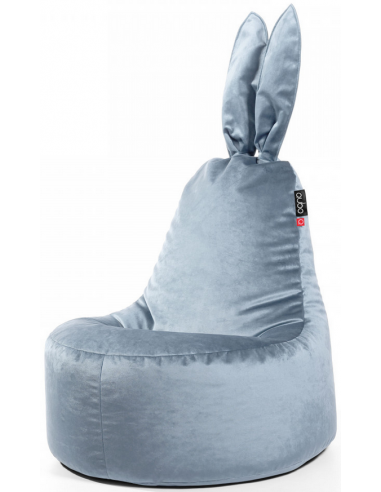 Rabbit sækkestol til børn i velour H115 cm - Lyseblå