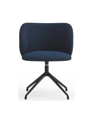 Se 2 x Mogi rotérbare spisebordsstole i metal og genanvendt polyester H80 cm - Sort/Navyblå hos Lepong.dk