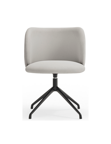 Se 2 x Mogi rotérbare spisebordsstole i metal og genanvendt polyester H80 cm - Sort/Lysegrå hos Lepong.dk