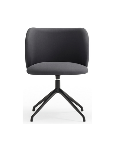 Billede af 2 x Mogi rotérbare spisebordsstole i metal og genanvendt polyester H80 cm - Sort/Mørkegrå