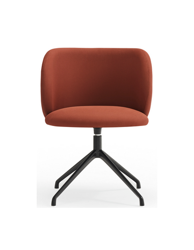 Billede af 2 x Mogi rotérbare spisebordsstole i metal og genanvendt polyester H80 cm - Sort/Terracotta