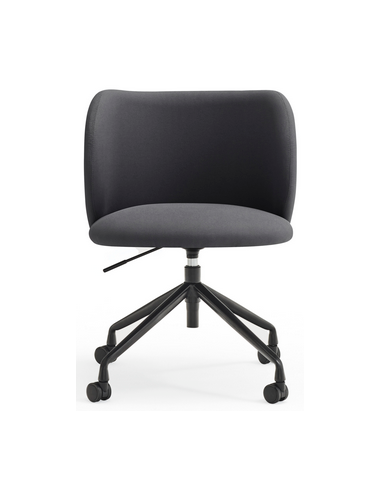 Mogi kontorstol i metal og genanvendt polyester H80 - 90 cm - Sort/Mørkegrå