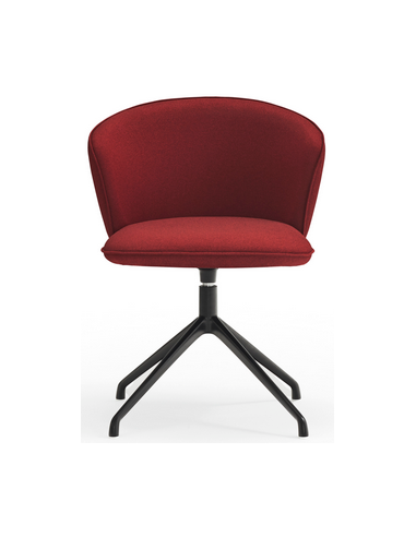 Se 2 x Add rotérbare spisebordsstole i metal og polyester H81 cm - Sort/Orangerød hos Lepong.dk