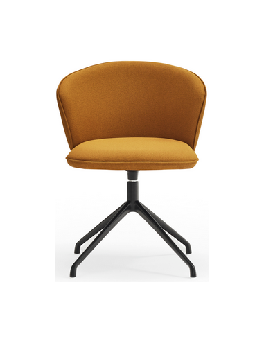 Billede af 2 x Add rotérbare spisebordsstole i metal og polyester H81 cm - Sort/Sennepsgul