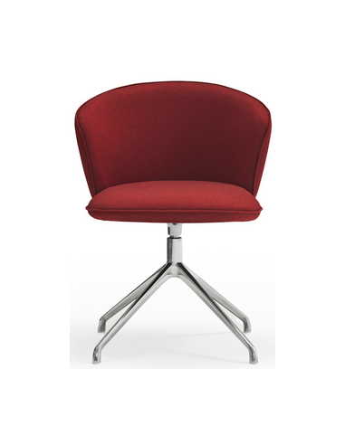 Se 2 x Add rotérbare spisebordsstole i metal og polyester H81 cm - Krom/Orangerød hos Lepong.dk