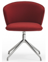 2 x Add rotérbare spisebordsstole i metal og polyester H81 cm - Krom/Orangerød
