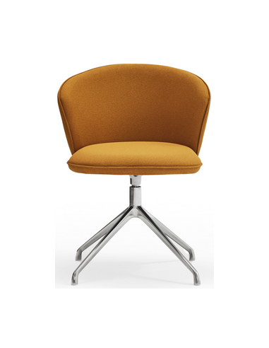 Billede af 2 x Add rotérbare spisebordsstole i metal og polyester H81 cm - Krom/Sennepsgul