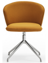 2 x Add rotérbare spisebordsstole i metal og polyester H81 cm - Krom/Sennepsgul