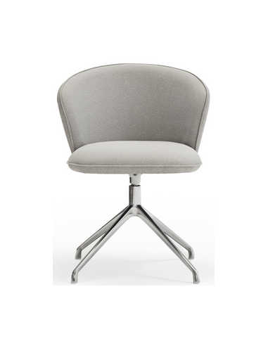 Se 2 x Add rotérbare spisebordsstole i metal og polyester H81 cm - Krom/Lysegrå hos Lepong.dk