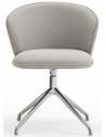 2 x Add rotérbare spisebordsstole i metal og polyester H81 cm - Krom/Lysegrå