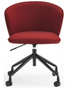 Add kontorstol i metal og polyester H81 - 91 cm - Sort/Orangerød