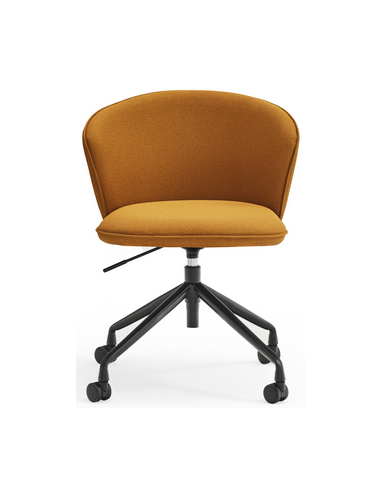 Billede af Add kontorstol i metal og polyester H81 - 91 cm - Sort/Sennepsgul
