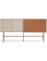 Nube sideboard i metal og melamin B180 cm - Sand/Mat orange