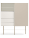 Nube highboard i metal og melamin H140 cm - Sand/Creme