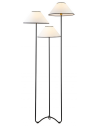 Langless gulvlampe i metal og linned H172,5 cm 3 x E14 - Sort/Hvid