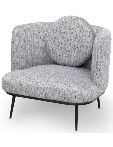 Billede af V Lux loungestol i metal og polyester H74 cm - Sort/Grå