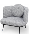 V Lux loungestol i metal og polyester H74 cm - Sort/Grå