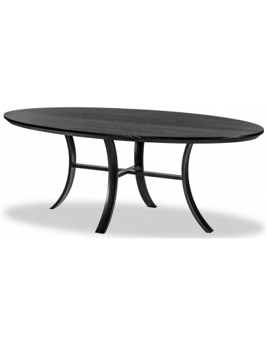 Se Isola ovalt spisebord i stål og asktræ 210 x 100 cm - Sort hos Lepong.dk
