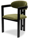Neo spisebordsstol i egetræ og velour H81 cm - Sort/Olivengrøn