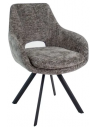 Jorn spisebordsstol i metal og chenille H86 cm - Sort/Mørkegrå