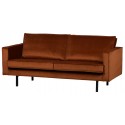 2,5-personers sofa i velour B190 cm - Grå
