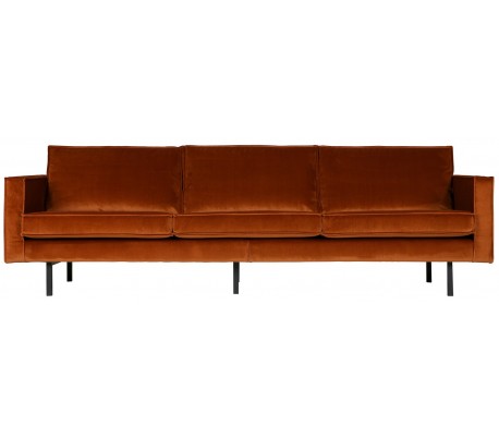 Rodeo 3-personers sofa i velour B277 cm – Rust