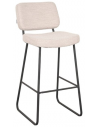 Sæt med 2 x Noah barstole i metal og bouclé polyester H105 cm - Sort/Natur