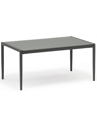 Polo Lounge havebord i aluminium og glas 90 x 55 cm – Antracit/Mørkegrå