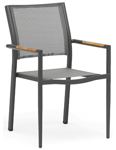 Billede af Polo havestol i aluminium og Batyline H88 cm - Antracit/Mørkegrå