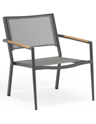 Se Polo lounge havestol i aluminium og Batyline H79 cm - Antracit/Mørkegrå hos Lepong.dk