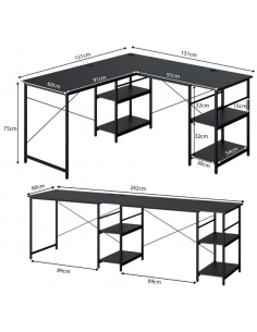 Hjørneskrivebord i metal og... 2