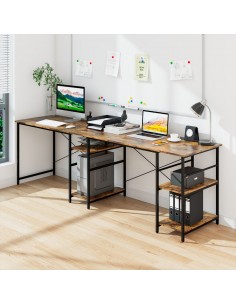 Hjørneskrivebord i metal og... 2