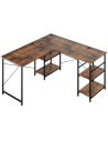 Hjørneskrivebord i metal og møbelplade 151 x 151 cm - Sort/Rustik brun