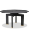 Ponte rundt spisebord i stål og askfinér Ø150 cm - Børstet messing/Sort