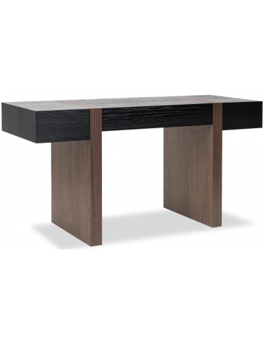 Se Borgo skrivebord i valnøddefinér og egetræsfinér 150 x 55 cm - Wenge/Valnød hos Lepong.dk