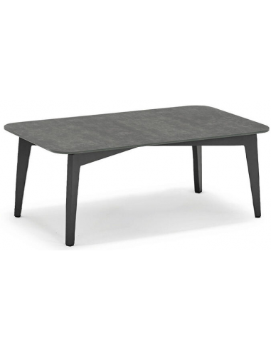Diva Lounge havebord i aluminium og glas 90 x 55 cm – Antracit/Mørkegrå