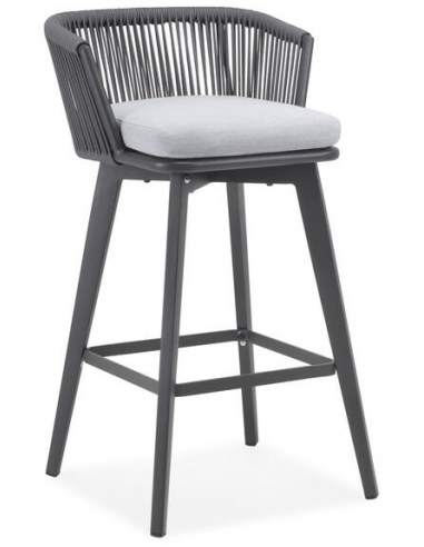 Se Diva bar havestol i aluminium og COUTUREtex H98 cm - Antracit/Mørkegrå hos Lepong.dk