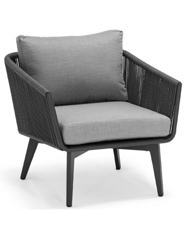 Diva lounge havestol i aluminium og COUTUREtex H70 cm - Antracit/Mørkegrå