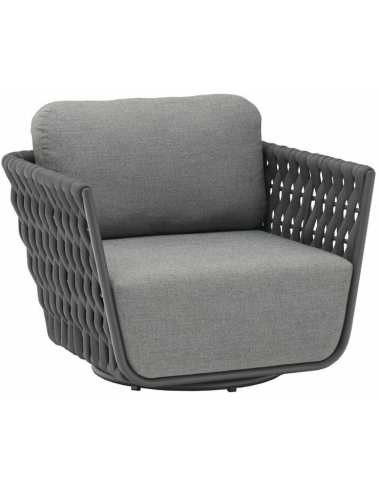 Se Hug rotérbar lounge havestol i aluminium og Couture Max H66 cm - Antracit/Mørkegrå hos Lepong.dk