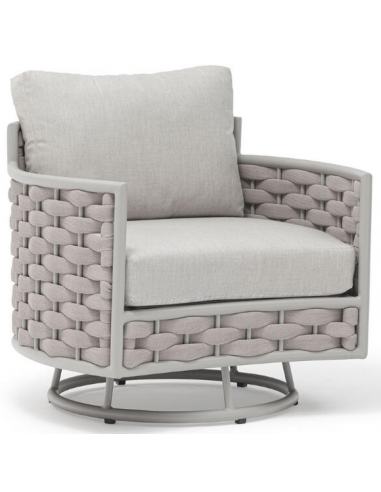Billede af Loop rotérbar lounge havestol i aluminium og Couturetex H72 cm - Greige