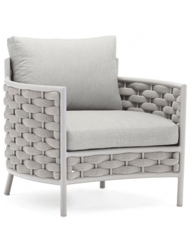 Billede af Loop lounge havestol i aluminium og Couturetex H72 cm - Greige