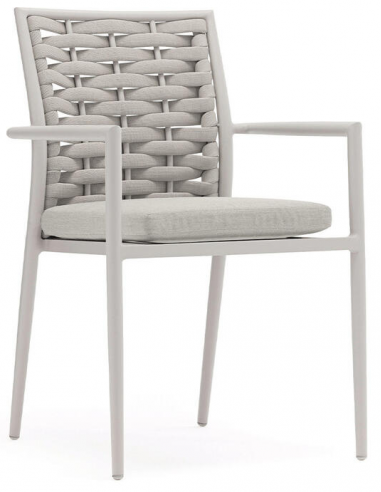 Billede af Loop havestol i aluminium og Couturetex H87 cm - Greige